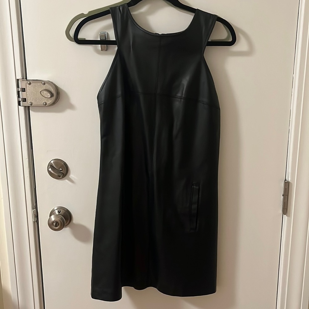 Leather mini dress